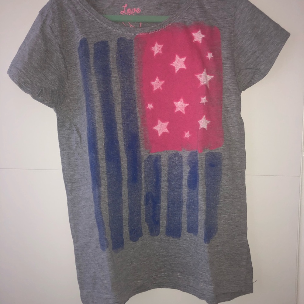 YD tee with American flag